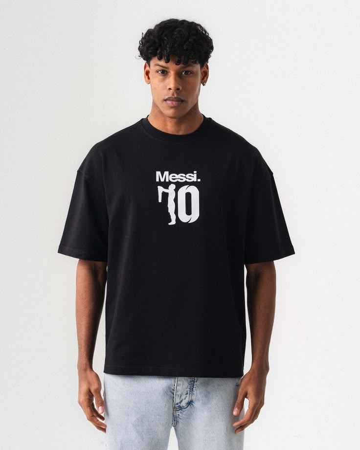 GOAT No.10 black Football Oversized T-Shirt