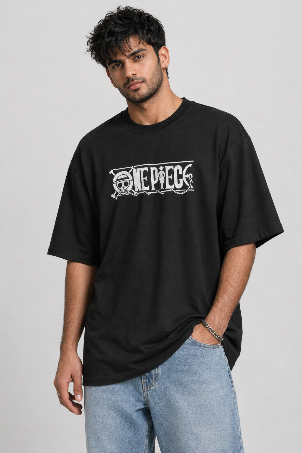 One Piece Oversized Unisex Anime T-Shirt Black | Premium Streetwear Graphic Tee for Men & Women