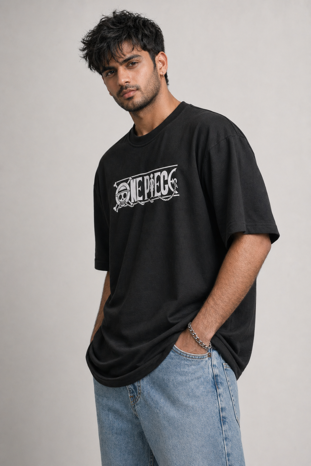 One Piece Oversized Unisex Anime T-Shirt Black | Premium Streetwear Graphic Tee for Men & Women