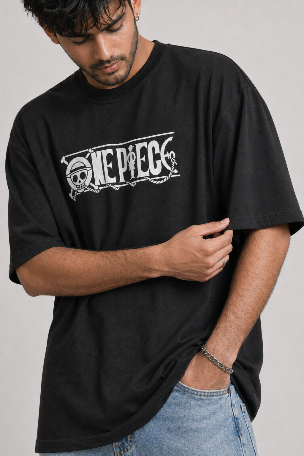 One Piece Oversized Unisex Anime T-Shirt Black | Premium Streetwear Graphic Tee for Men & Women