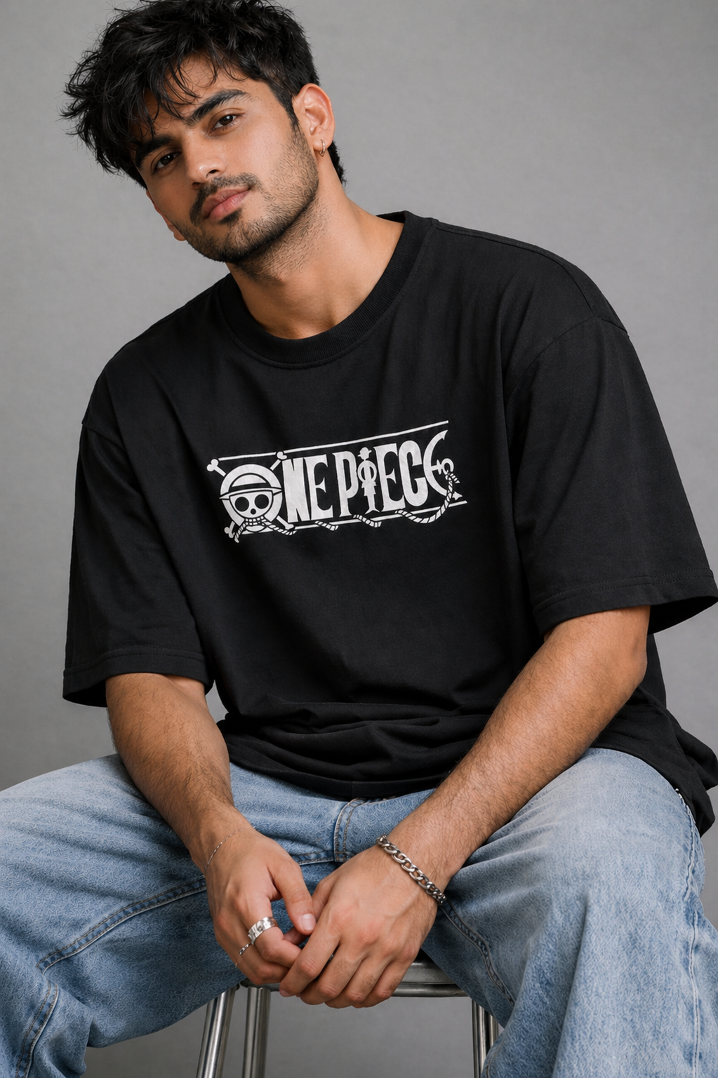 One Piece Oversized Unisex Anime T-Shirt Black | Premium Streetwear Graphic Tee for Men & Women