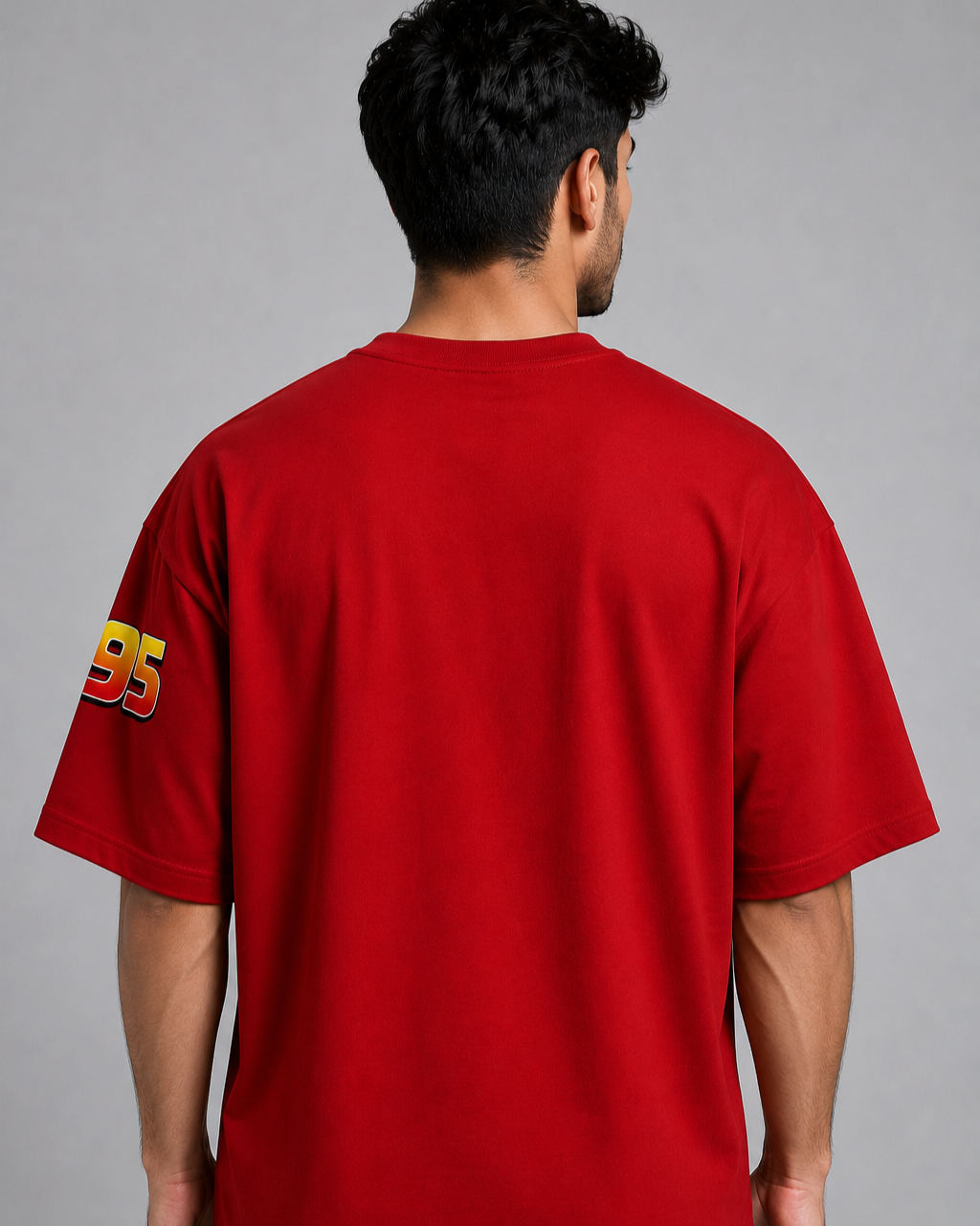 Lightning Speed 95 Fan Edition Oversized T-Shirt – Red | Premium Graphic Streetwear Tee | Unisex | Trendyverse