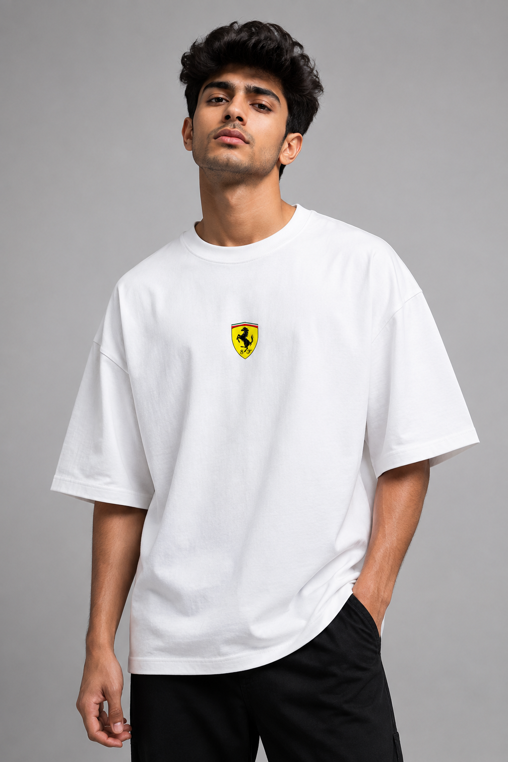 Ferrari Racing Oversized T-Shirt – Motorsport Graphic Tee | Formula Racing Streetwear | Trendyverse