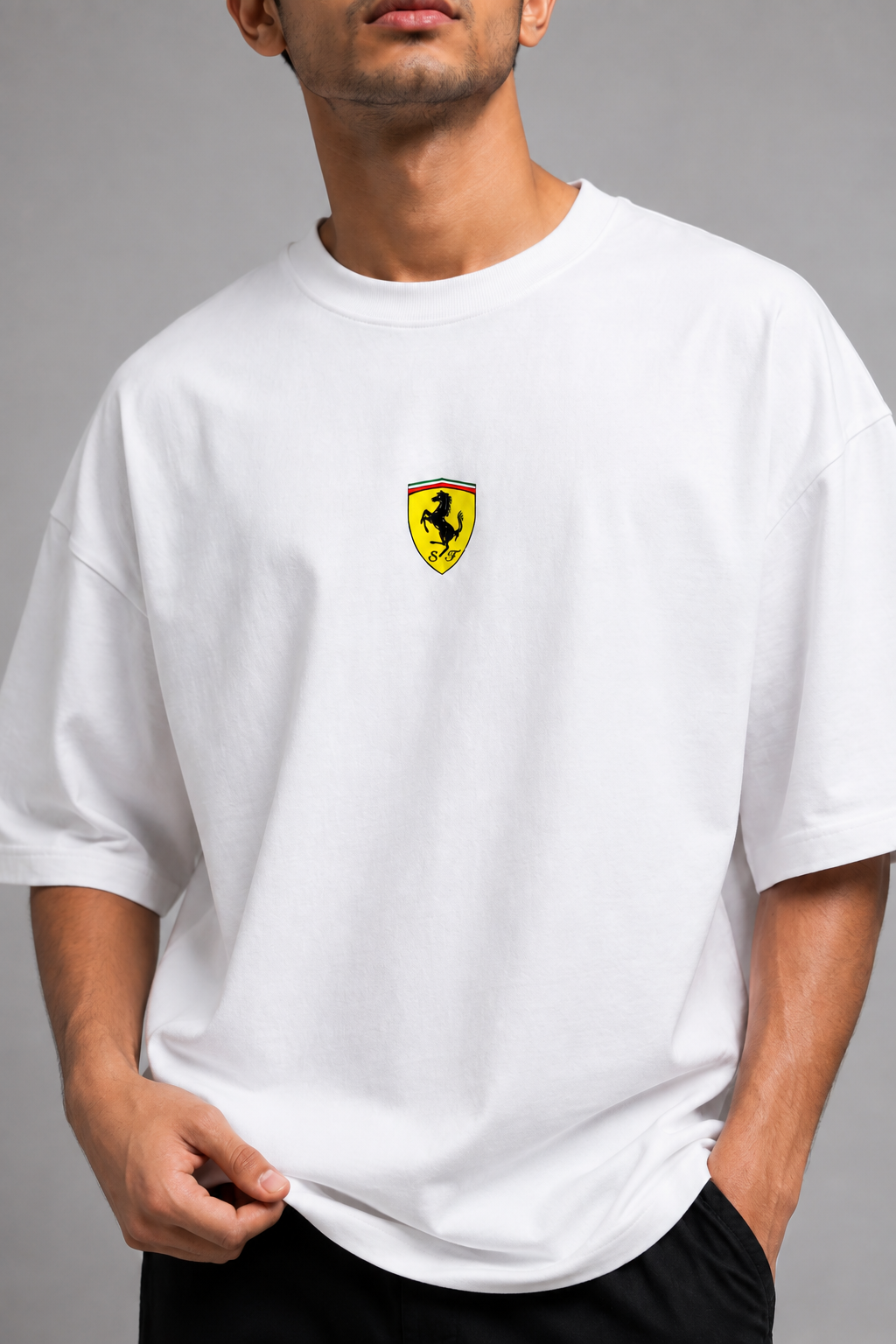Ferrari Racing Oversized T-Shirt – Motorsport Graphic Tee | Formula Racing Streetwear | Trendyverse