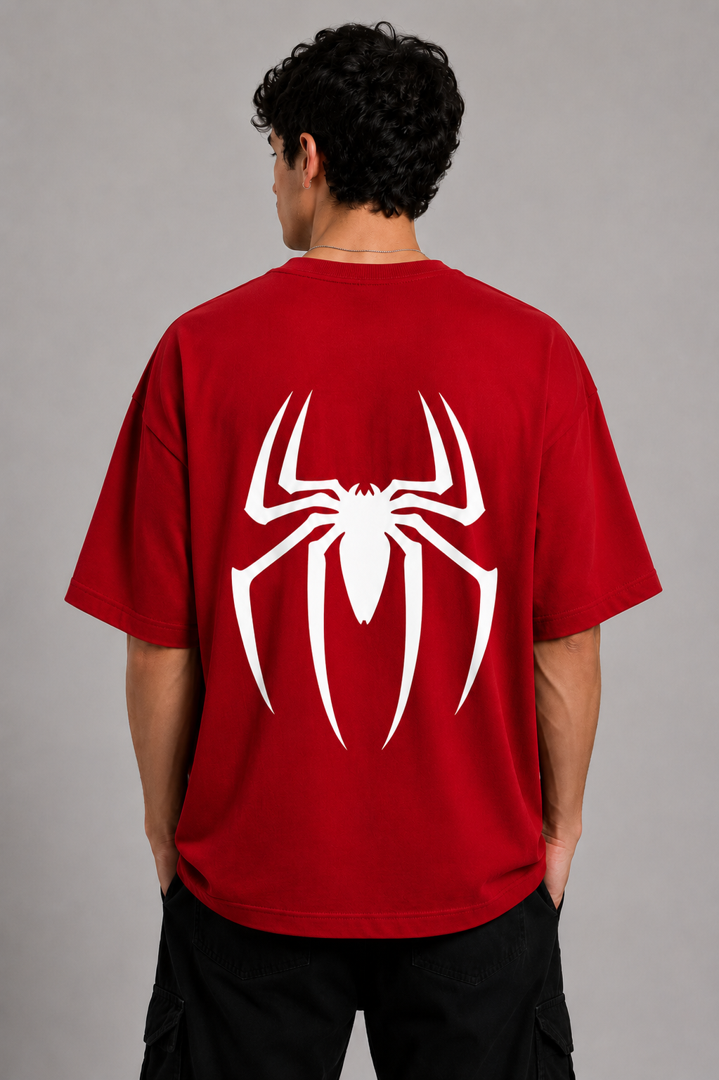 SPIDER EYES FAN EDITION OVERSIZED T-SHIRT - RED