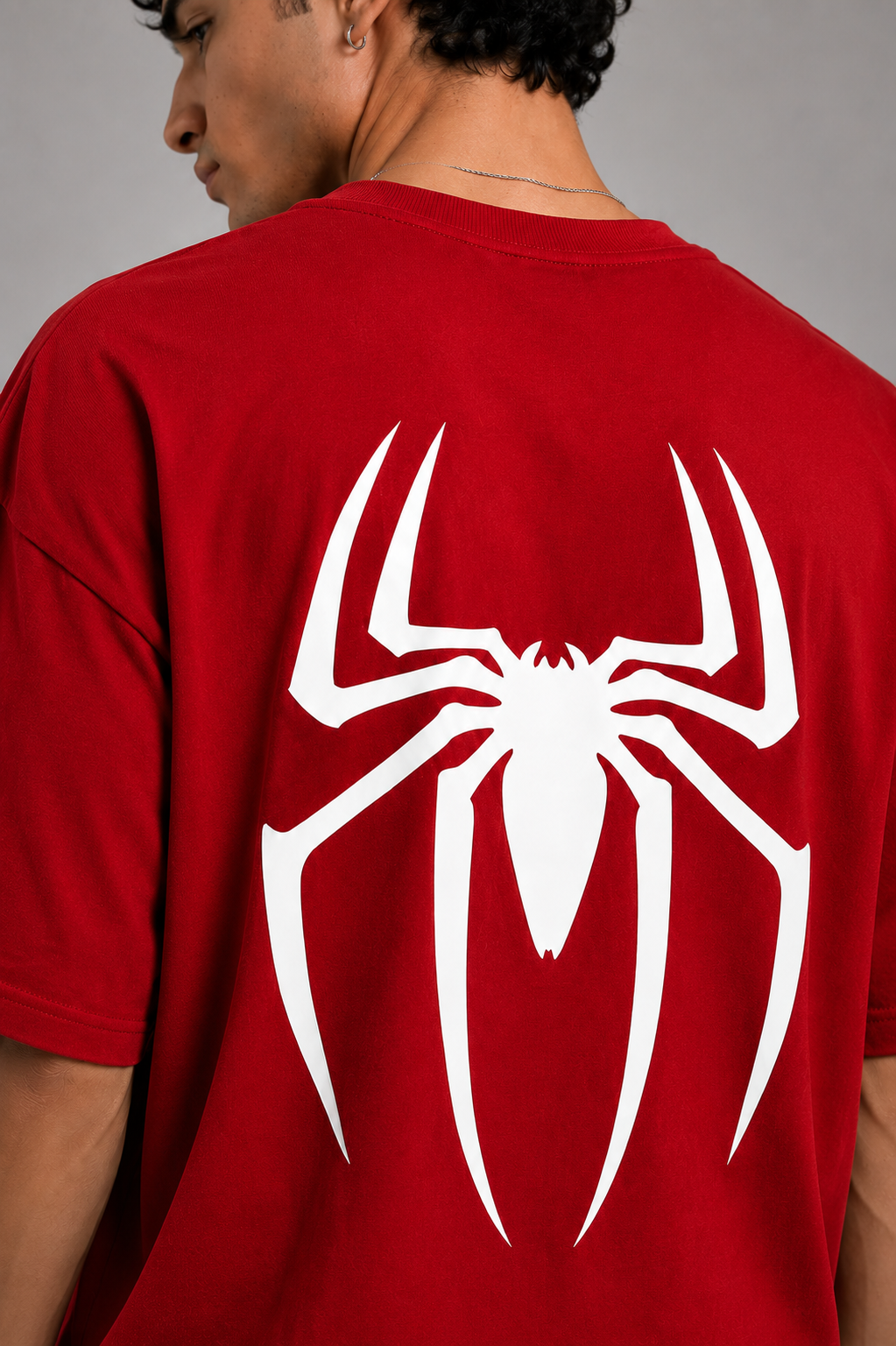 SPIDER EYES FAN EDITION OVERSIZED T-SHIRT - RED
