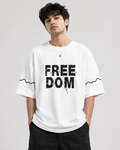 FREEDOM TYPOGRAPHY OVERSIZED T-SHIRT