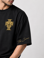 Ronaldo 7 Fan Edition Oversized T-Shirt – Black & Gold Premium Football Streetwear Tee