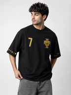 Ronaldo 7 Fan Edition Oversized T-Shirt – Black & Gold Premium Football Streetwear Tee