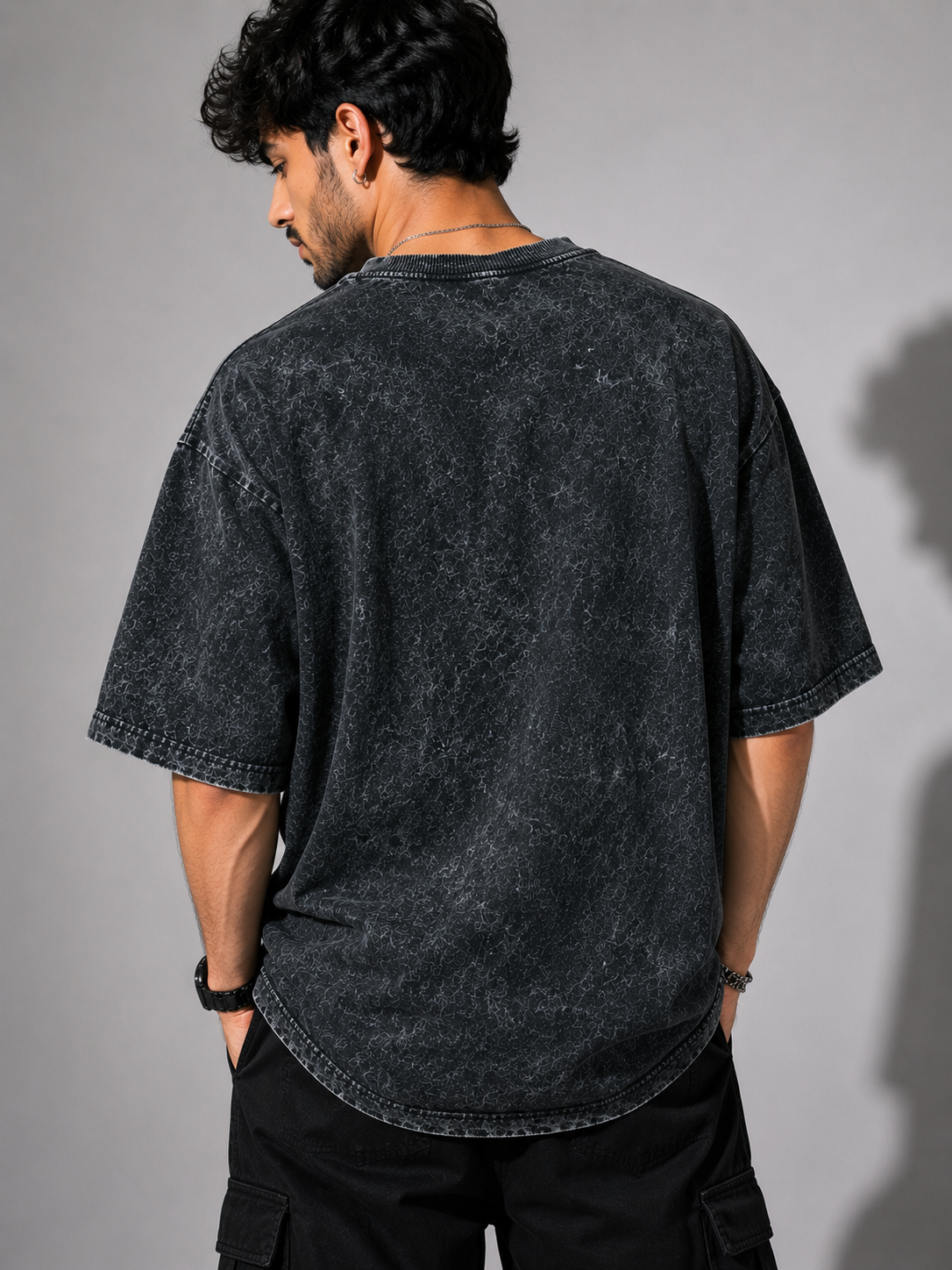 Blessed Dove Acid Wash Oversized T-Shirt – Black | Premium Vintage Streetwear Graphic Tee