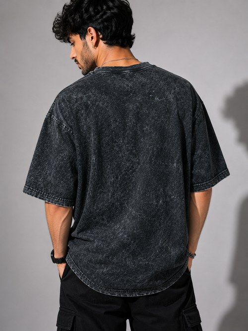 Blessed Dove Acid Wash Oversized T-Shirt – Black | Premium Vintage Streetwear Graphic Tee
