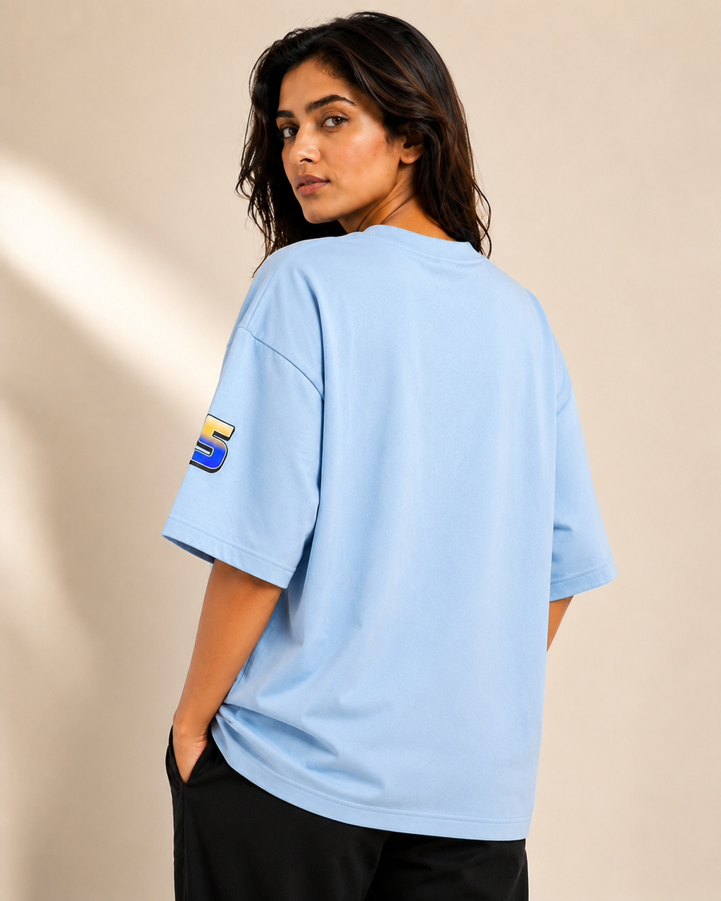 SALLY 95 WOMEN'S OVERSIZED T-SHIRT - POWDER BLUE | TRENDYVERSE
