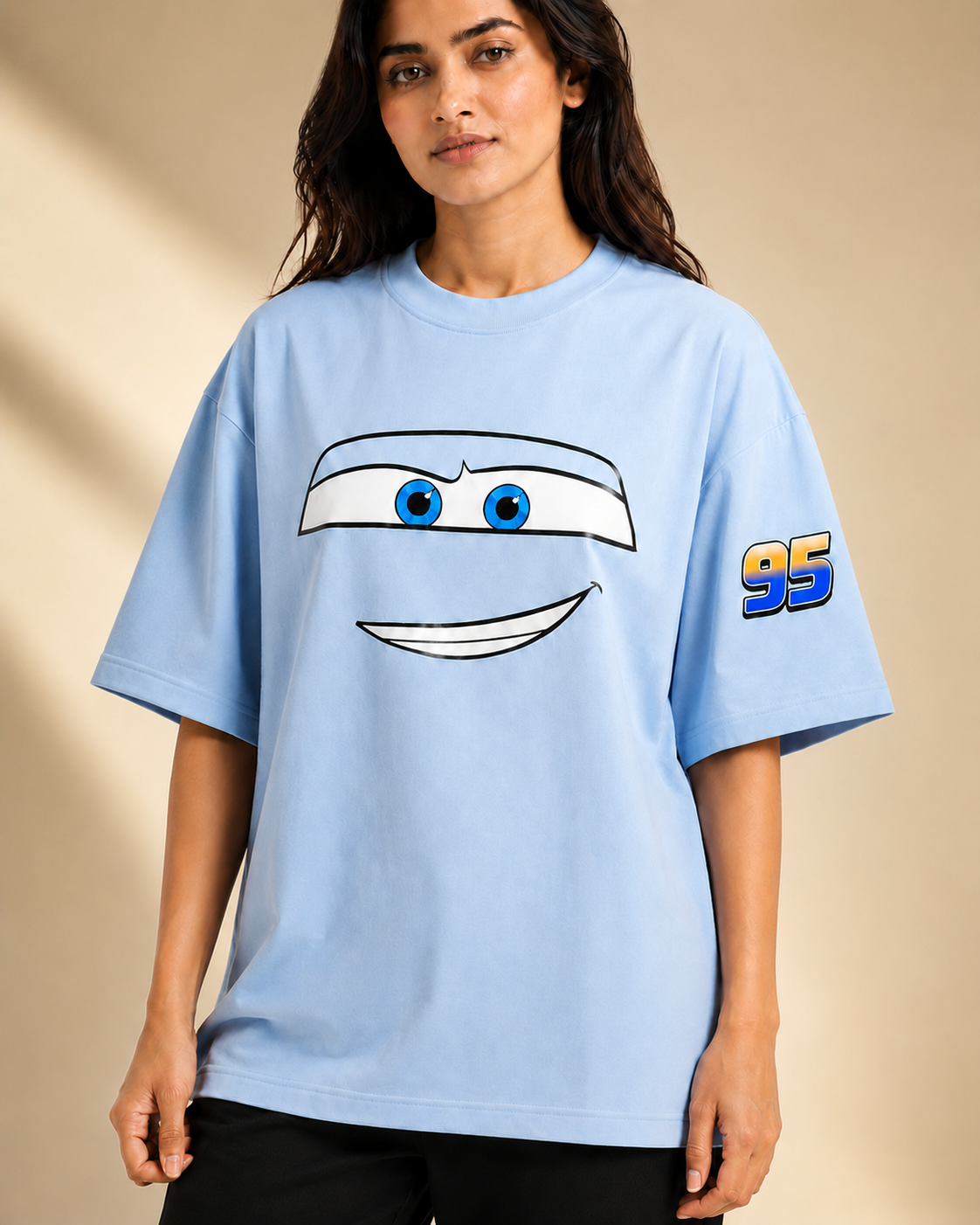 SALLY 95 WOMEN'S OVERSIZED T-SHIRT - POWDER BLUE | TRENDYVERSE