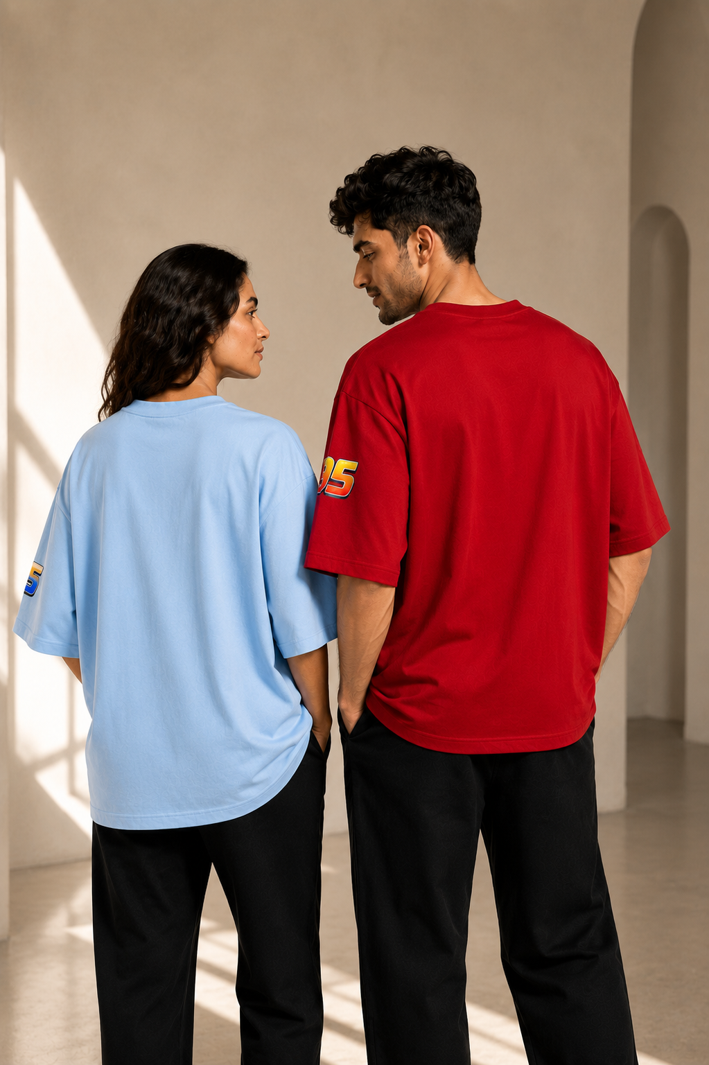 LIGHTNING SPEED 95 – SALLY & MCQUEEN COUPLE OVERSIZED T-SHIRT COMBO | TRENDYVERSE