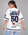 SNOOPY TOP DOG 50 VARSITY OVERSIZED T-SHIRT | TRENDYVERSE