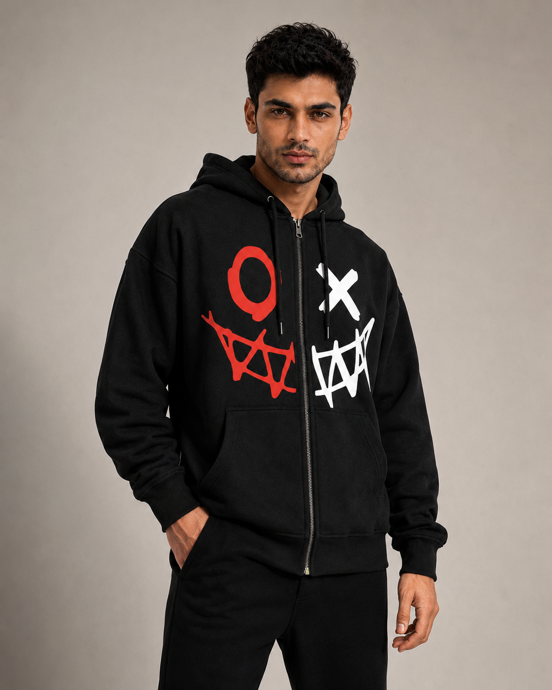 JOKER INSPIRED UNISEX ZIPPER HOODIE - BLACK | TRENDYVERSE