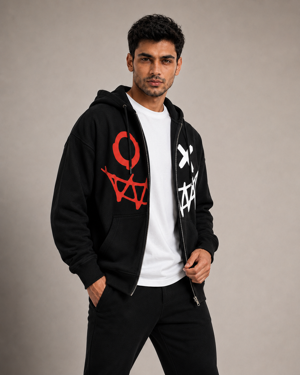 JOKER INSPIRED UNISEX ZIPPER HOODIE - BLACK | TRENDYVERSE