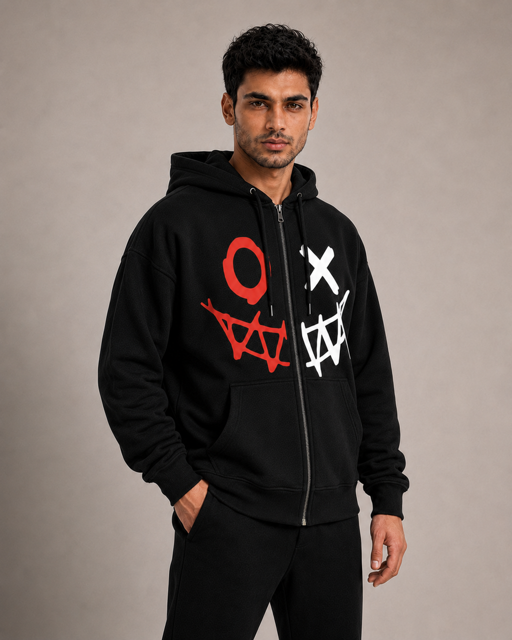 JOKER INSPIRED UNISEX ZIPPER HOODIE - BLACK | TRENDYVERSE