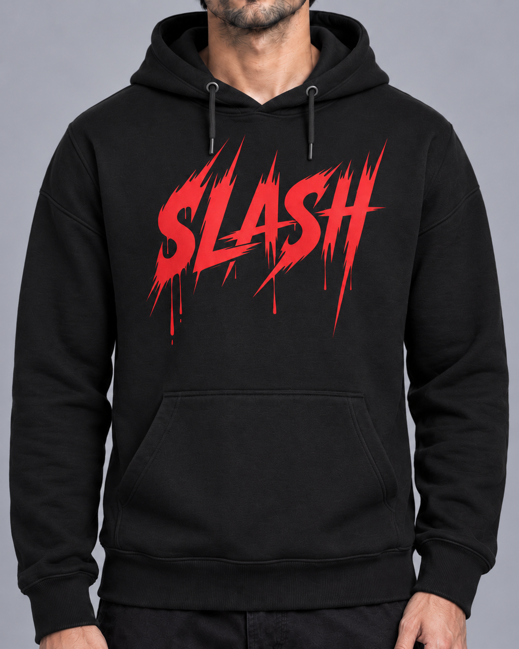 SLASH ROCKER UNISEX HOODIE - BLACK | TRENDYVERSE