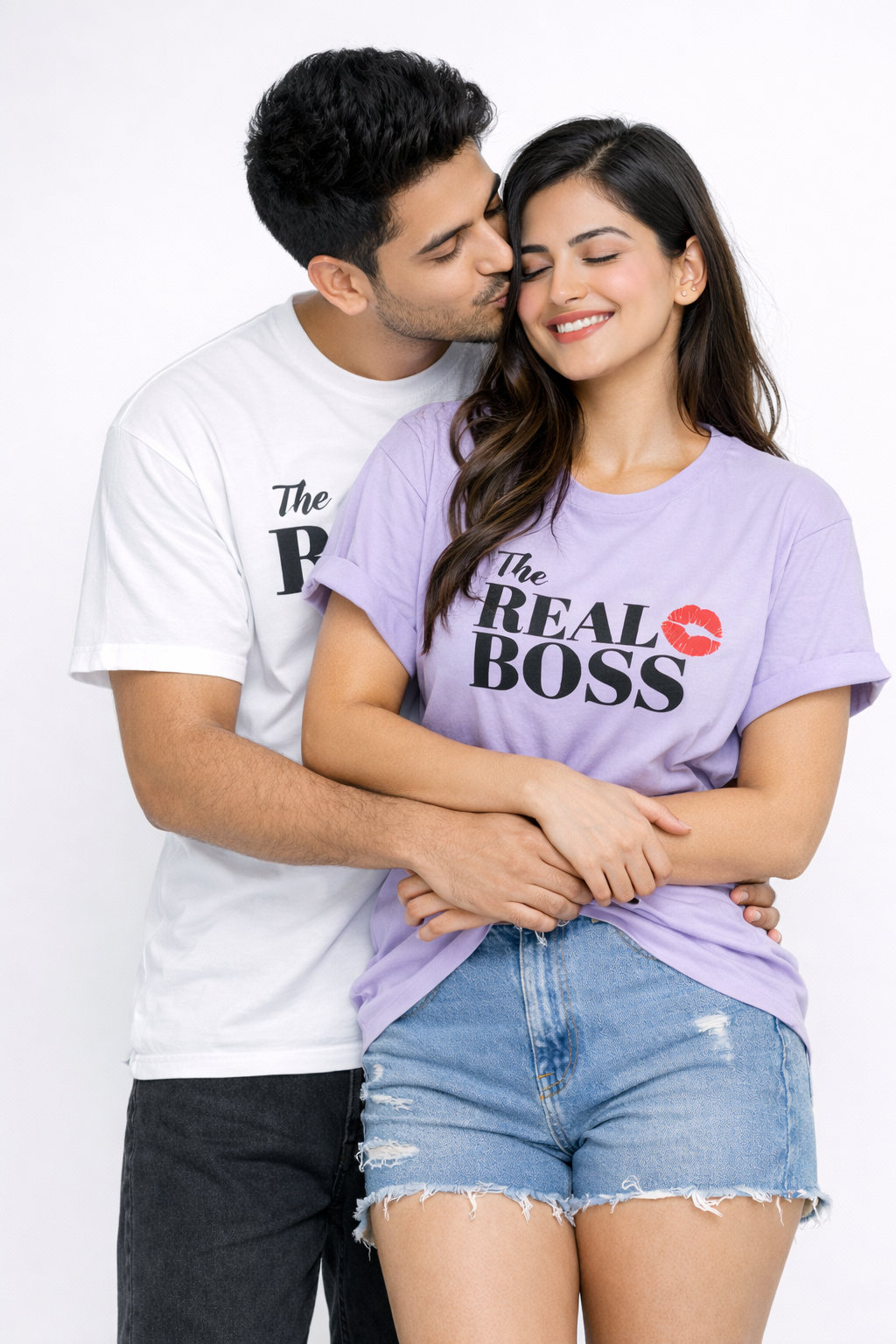 The Boss & The Real Boss Couple T-Shirt Set | Regular Fit Premium Cotton Tees