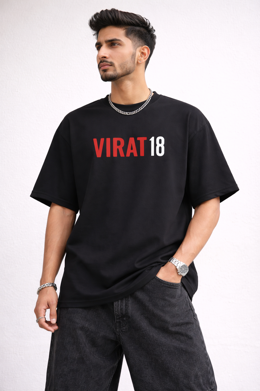 God’s Plan - Virat Kohli Oversized T-Shirt black