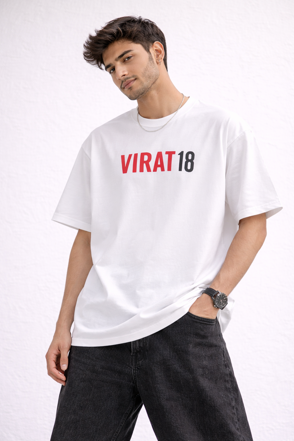 God’s Plan - Virat Kohli Oversized T-Shirt White