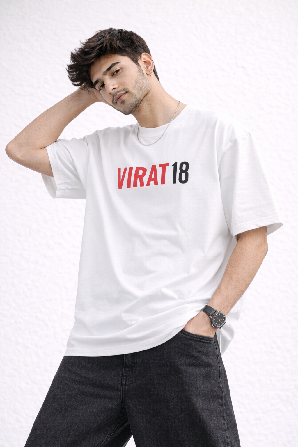 God’s Plan - Virat Kohli Oversized T-Shirt White