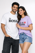 The Boss & The Real Boss Couple T-Shirt Set | Regular Fit Premium Cotton Tees - Trendyverse