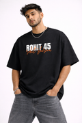 Rohit 45 God's Plan Oversized T-Shirt – Black | Mumbai Cha Raja Fan Tee | Unisex