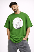 No No No Cat Oversized Unisex T-Shirt – Cute Graphic Streetwear Tee | Parrot Green