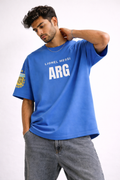 Lionel Messi ARG 10 Oversized Ocean Blue T-Shirt – Argentina GOAT Graphic Back Print Tee