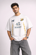 Rohit 45 – Mumbai Fan Edition Oversized T-Shirt | IPL Fan Jersey | Oversized Cricket T-Shirt White