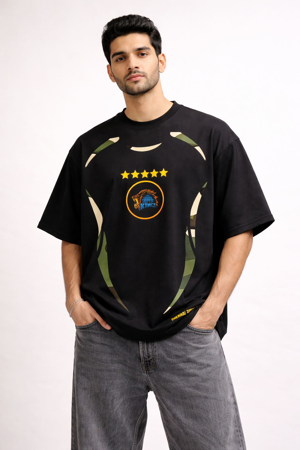 MS Dhoni 7 – IPL Fan Edition Oversized T-Shirt | Chennai Fan Jersey | Super Kings Oversized Tee