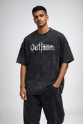 Outlaws Acid Wash Oversized Fit T-Shirt – Premium Cotton Streetwear Tee - Trendyverse