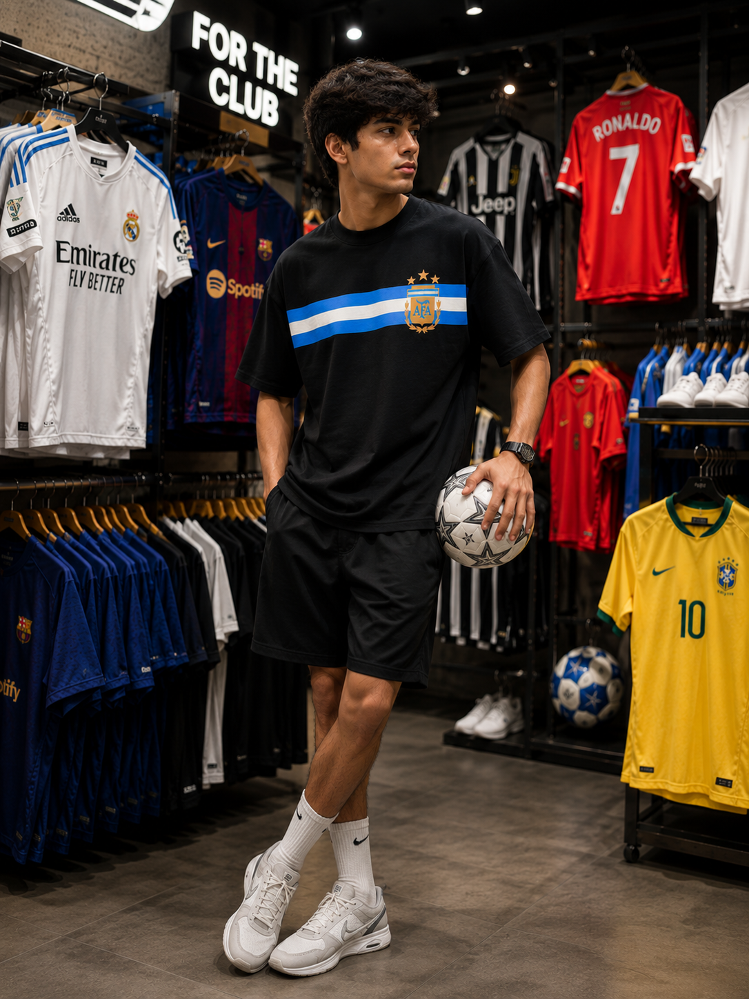 Argentina Retro Stripe Oversized T-Shirt