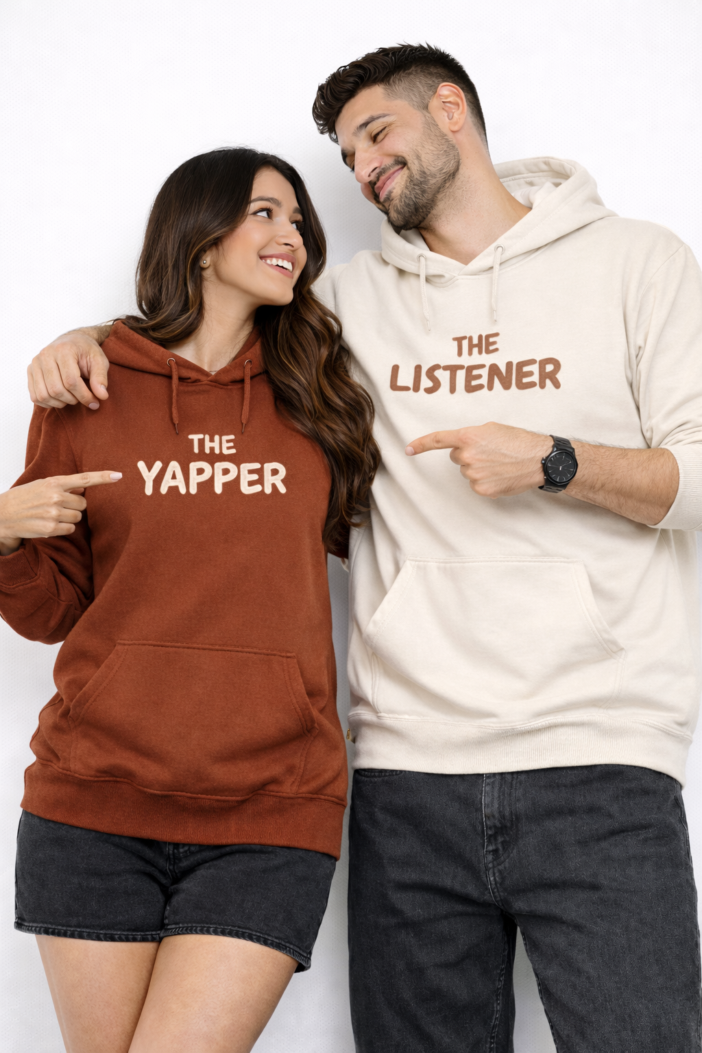 The Yapper & The Listener Couple Hoodie Set – Premium Cotton Fleece