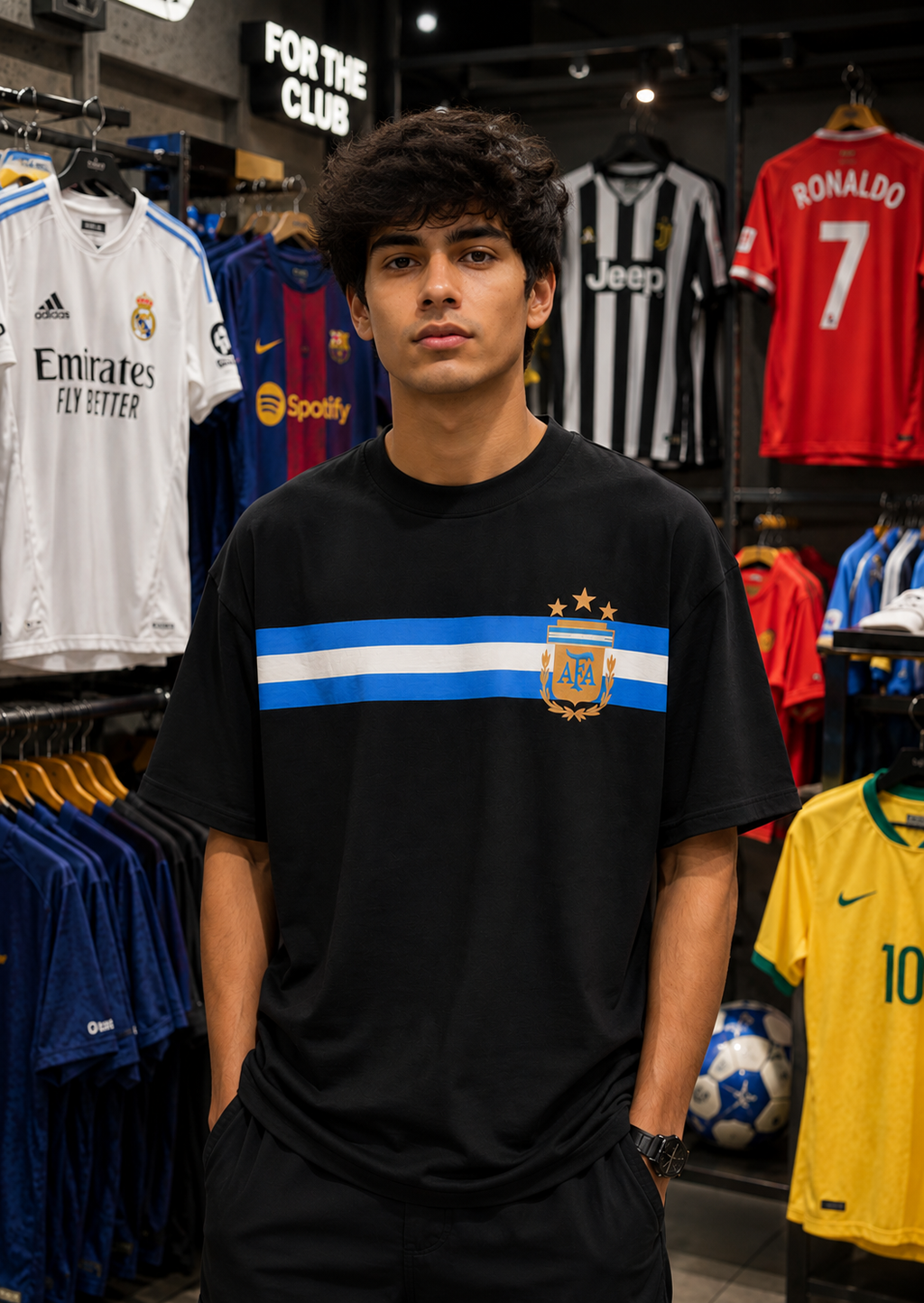 Argentina Retro Stripe Oversized T-Shirt