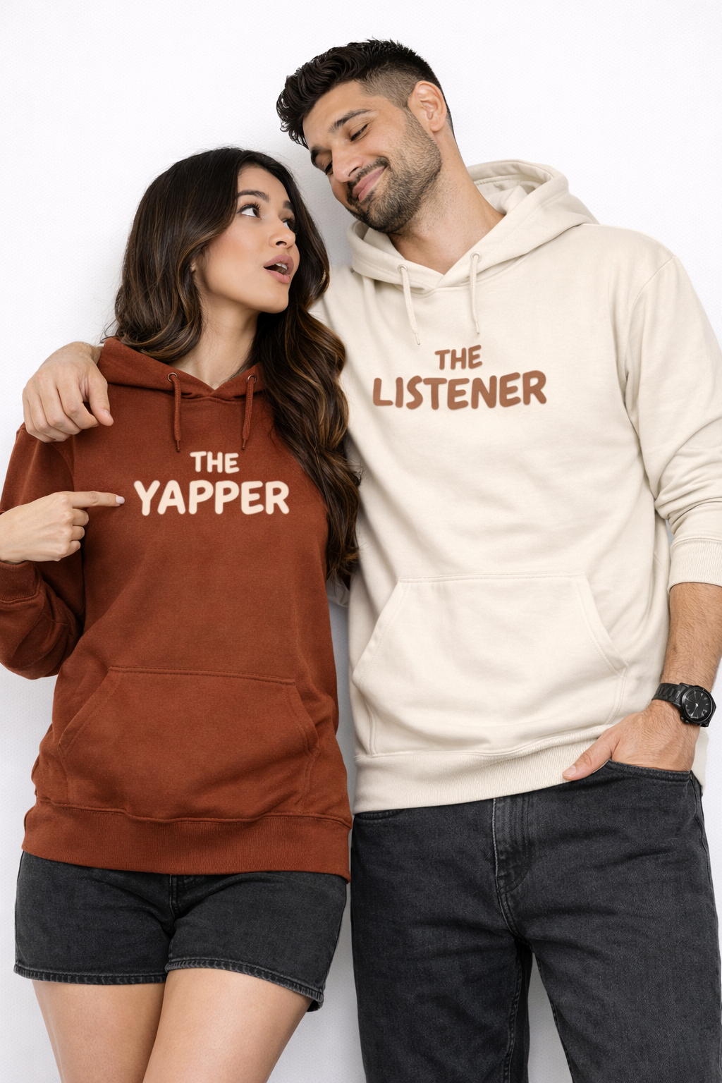 The Yapper & The Listener Couple Hoodie Set – Premium Cotton Fleece