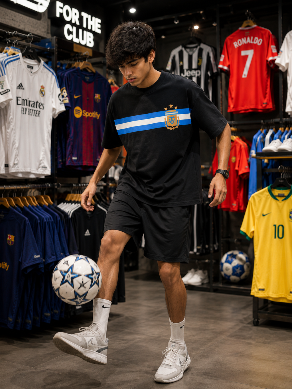 Argentina Retro Stripe Oversized T-Shirt
