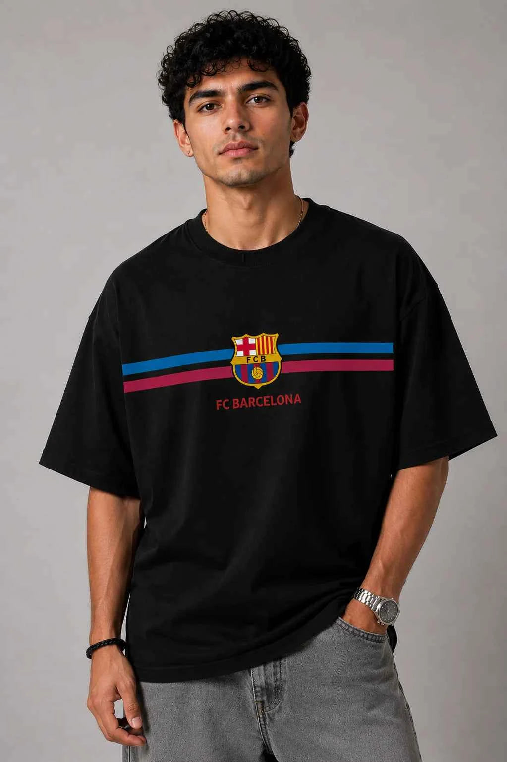 FC Barcelona Heritage Oversized Black T-Shirt