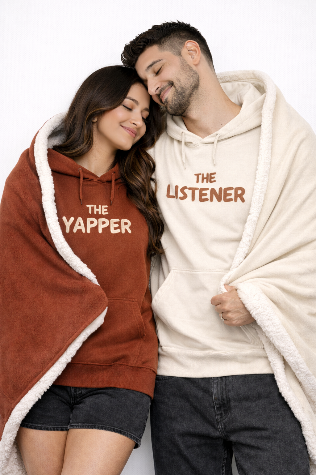 The Yapper & The Listener Couple Hoodie Set – Premium Cotton Fleece