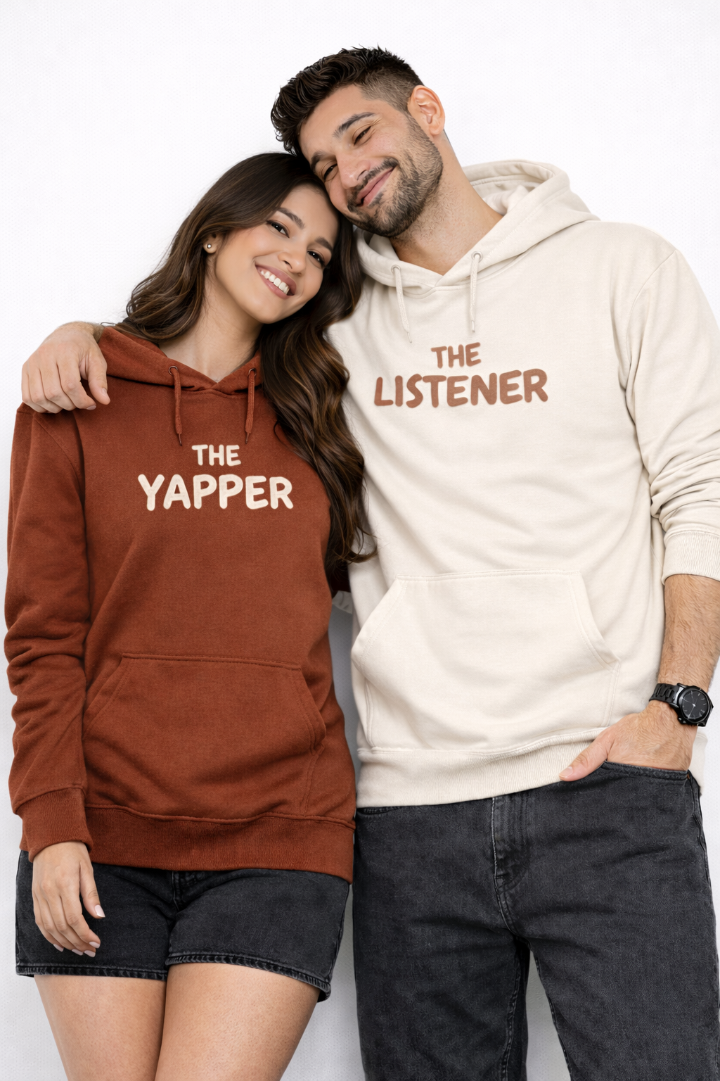 The Yapper & The Listener Couple Hoodie Set – Premium Cotton Fleece