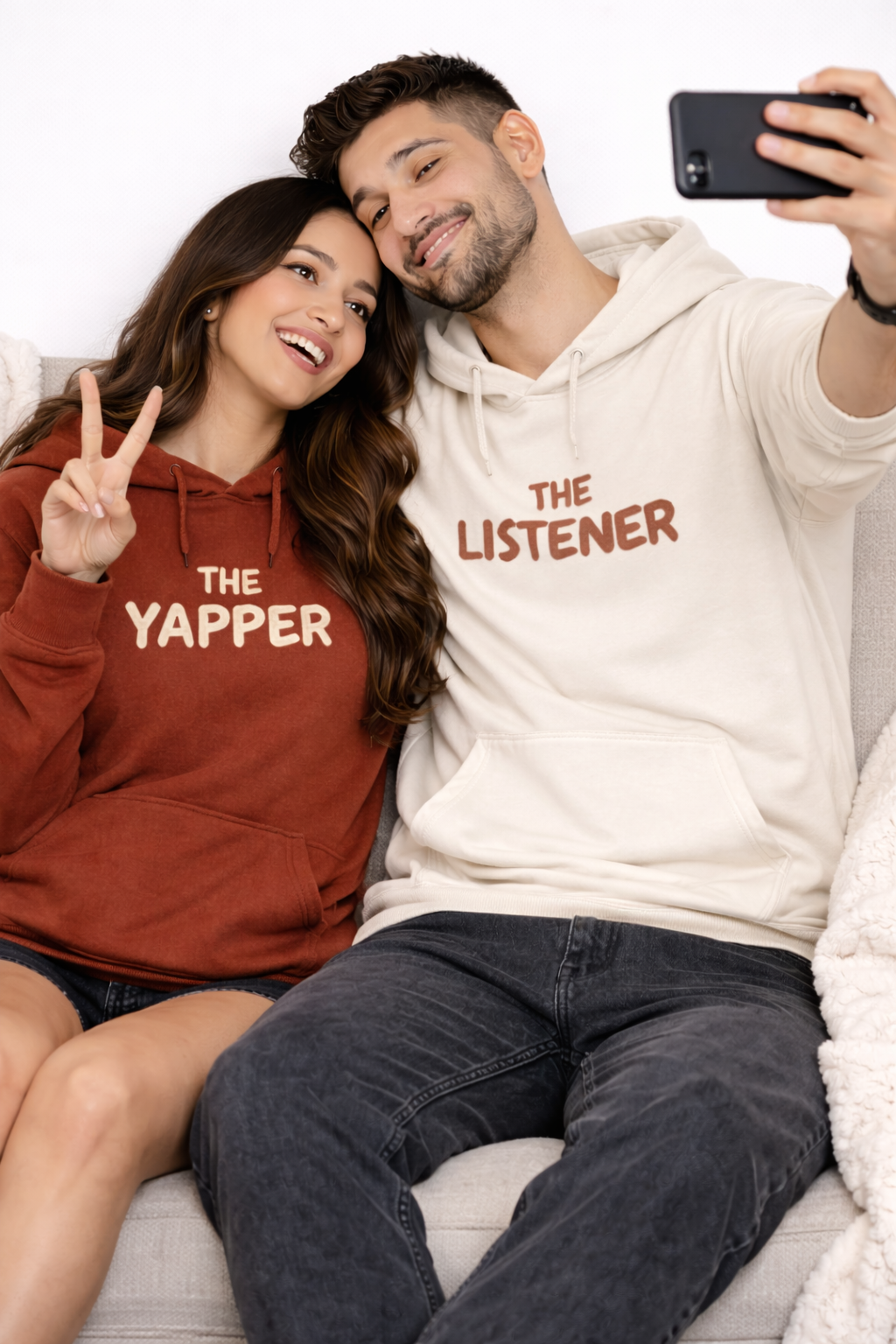 The Yapper & The Listener Couple Hoodie Set – Premium Cotton Fleece