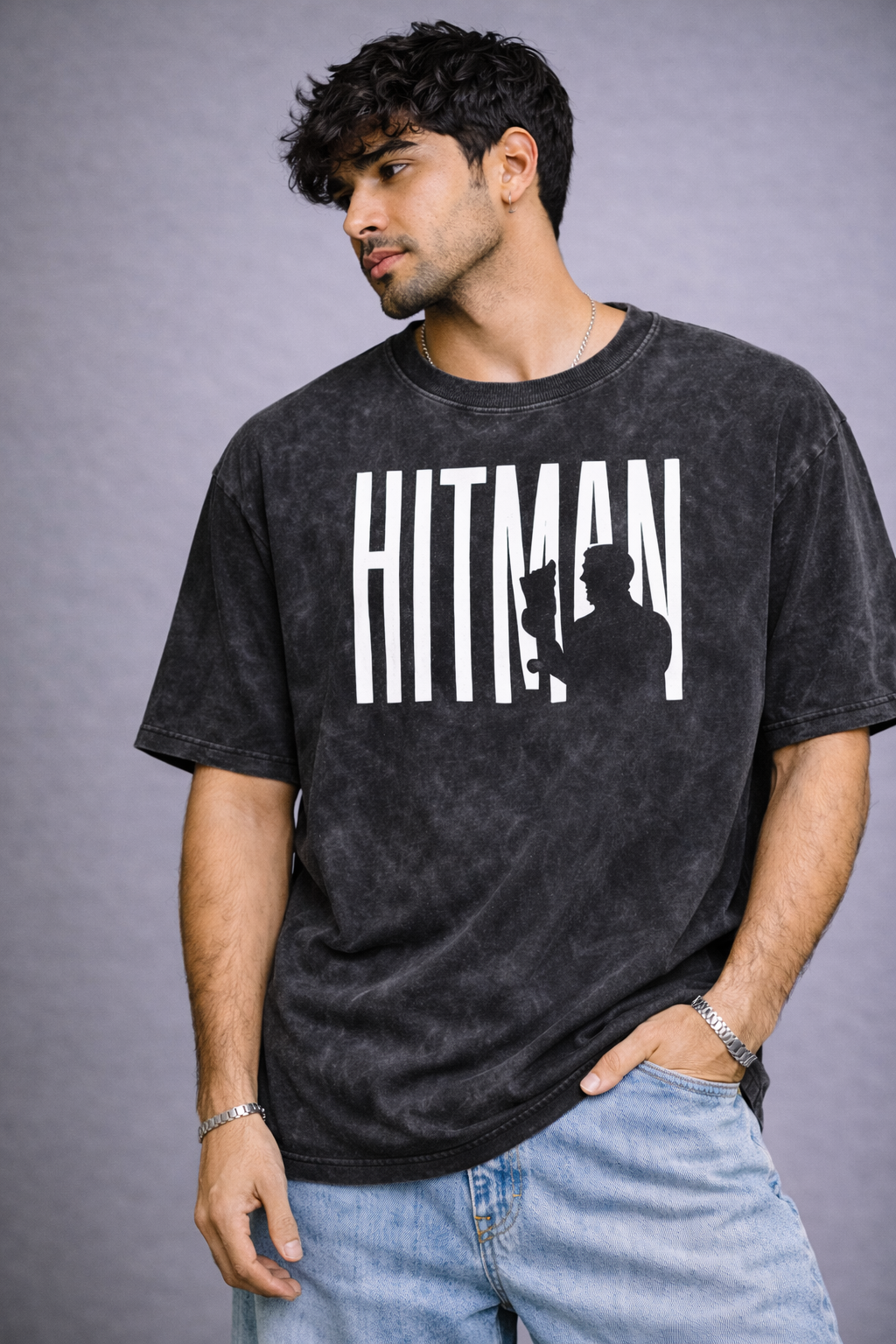 The HITMAN SHARMA Acid Wash Oversized T-Shirt