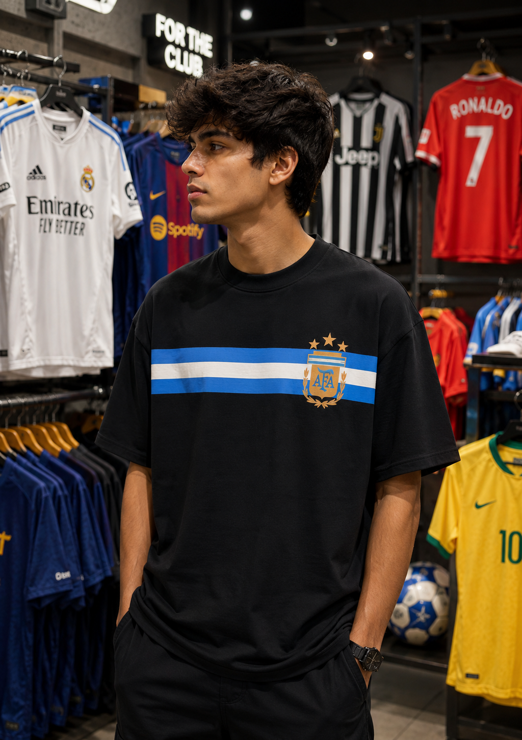 Argentina Retro Stripe Oversized T-Shirt