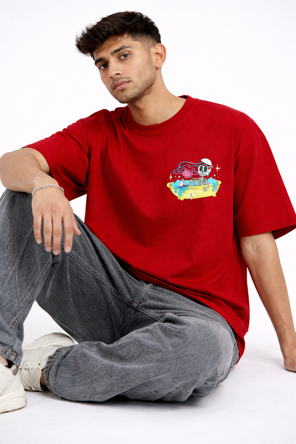 Take Care of Your Mind Oversized Graphic T-Shirt – Maroon | Unisex Streetwear Tee