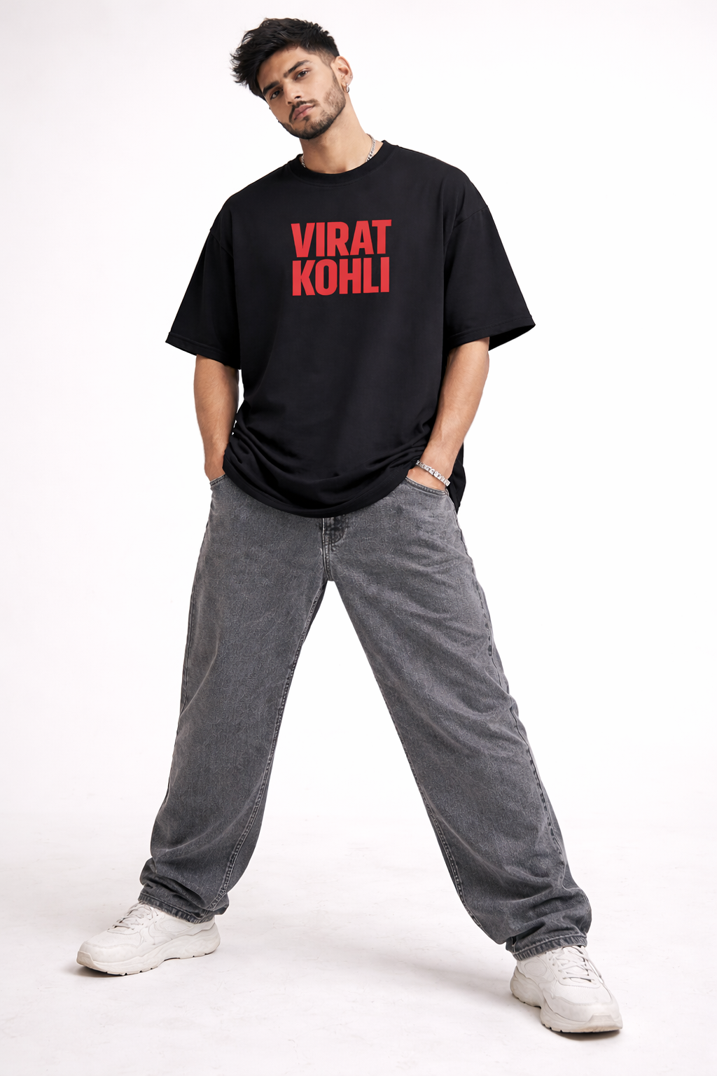 Virat Kohli GOAT Oversized Unisex T-Shirt – Premium Streetwear Graphic Tee | Black