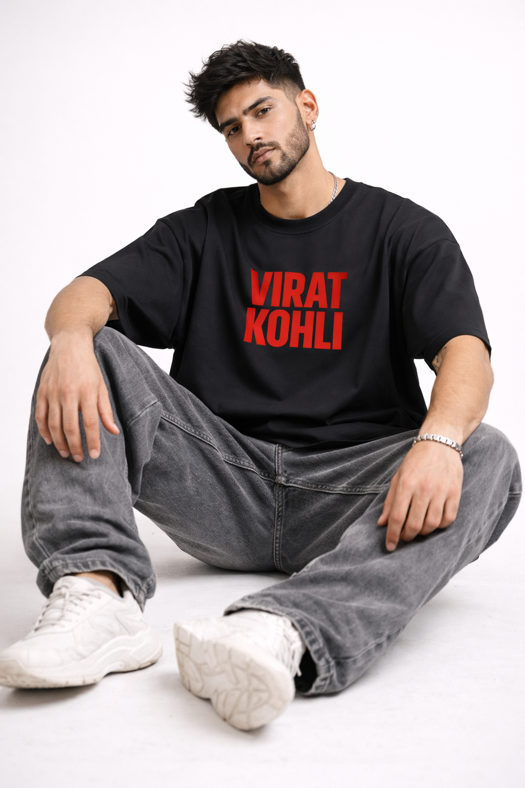 Virat Kohli GOAT Oversized Unisex T-Shirt – Premium Streetwear Graphic Tee | Black
